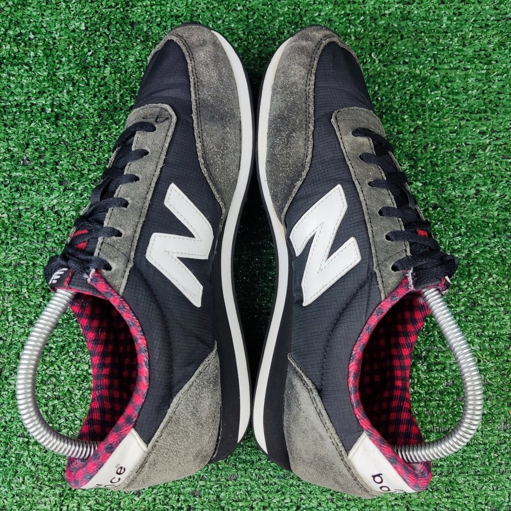 New Balance Sneakers Womens 9 Black WL410DSC 410 Plaid Ripstop Suede Retro Shoes - Picture 5 of 8